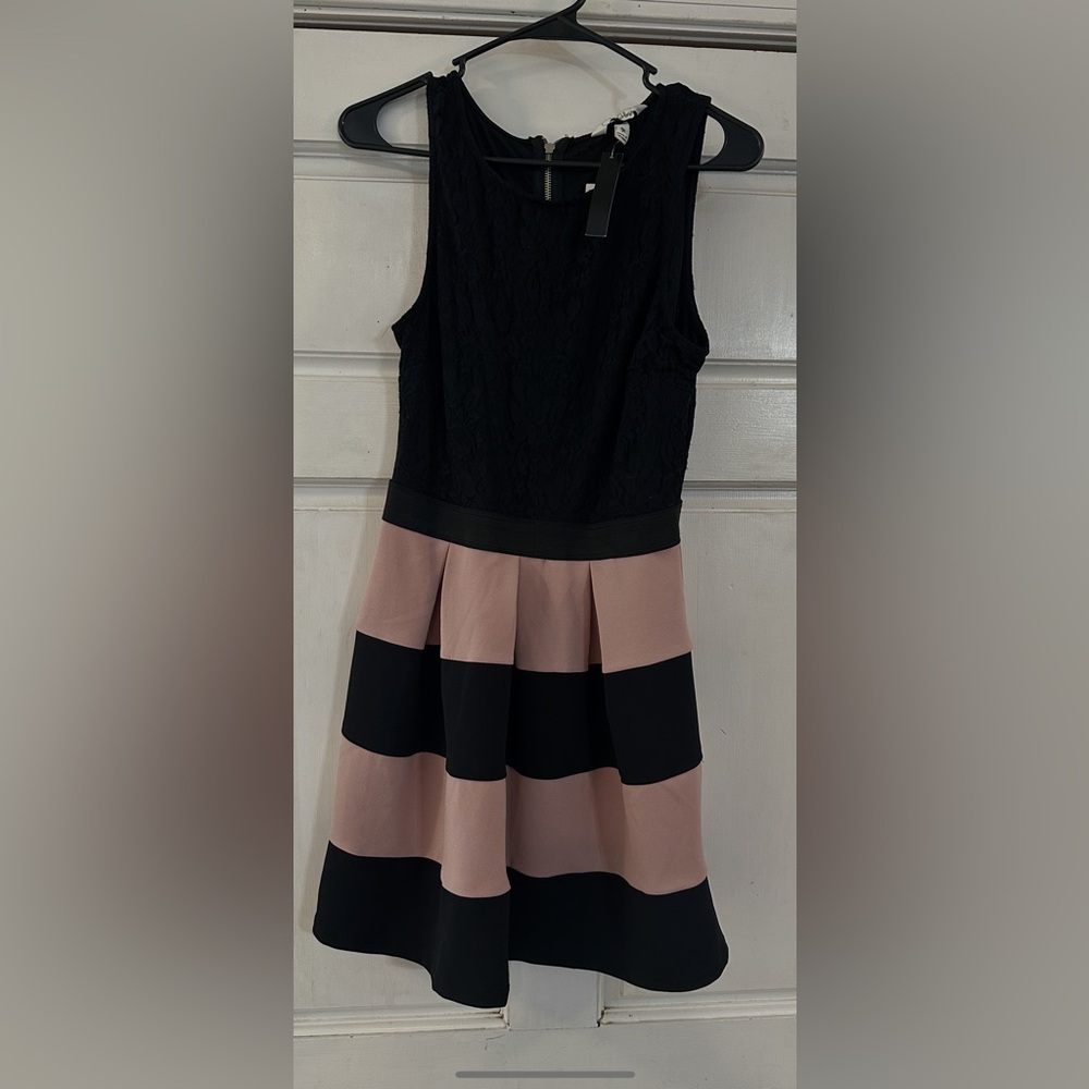 Black and Pink Sleeveless Dress